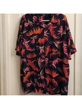 George Men's Tropical Button-Down Short Sleeve Shirt Size XL